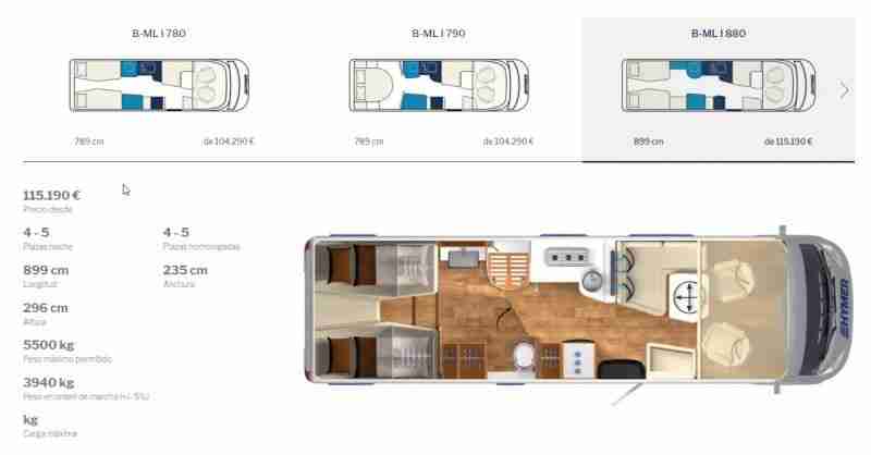 B-ML 880 Mercedes Hymer clase B masterline fotos e imagenes interior Hymer clase B masterline