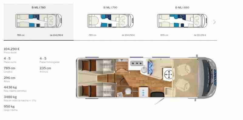 B-ML 780 Mercedes fotos e imagenes interior Hymer clase B masterline