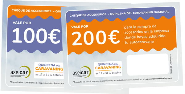 Cheques regalo para quienes compren caravanas o autocaravanas en la Quincena del Caravaning
