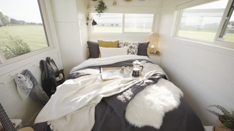dormitorio de la tiny home de ikea