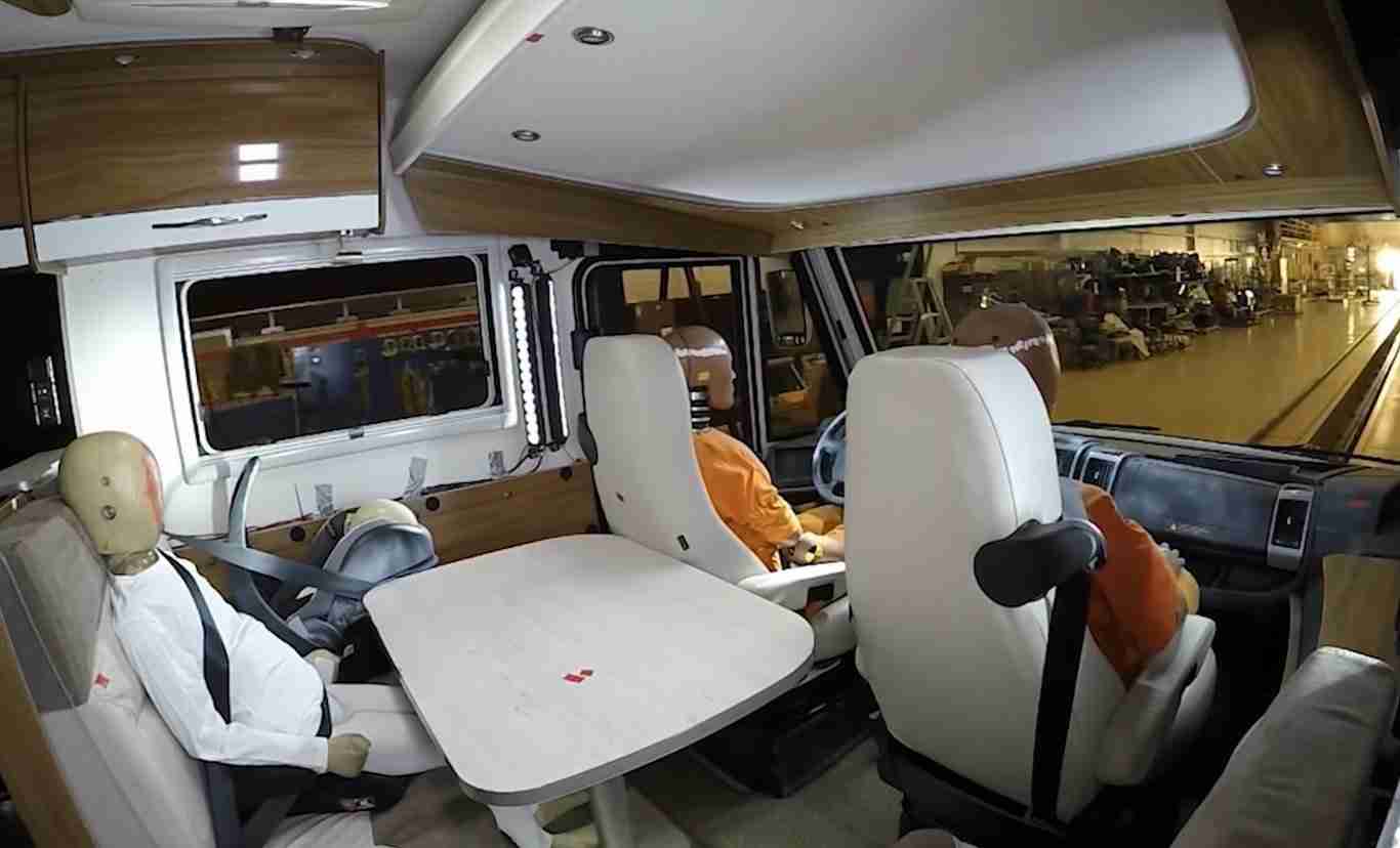 Pruebas de choque impactantes con una autocaravana