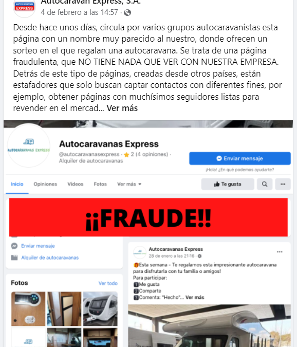 fraude sorteo autocaravana online