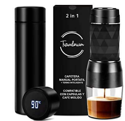 Cafetera Portatil Capsulas Nespresso y Café Molido para furgoneteros y autocaravanistas