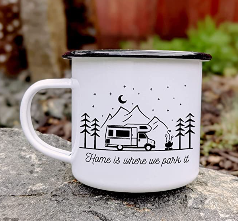 taza para furgoneteros y autocaravanistas de amazon