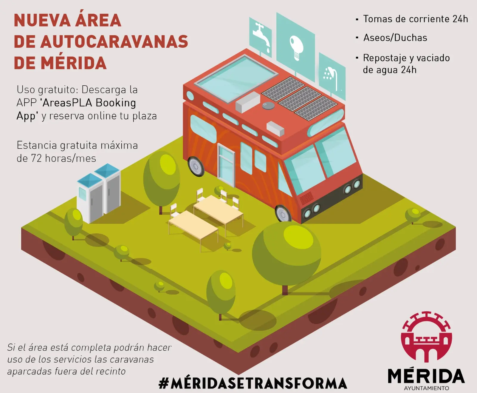 Nueva área de caravanas en Mérida: éxito en su primer mes